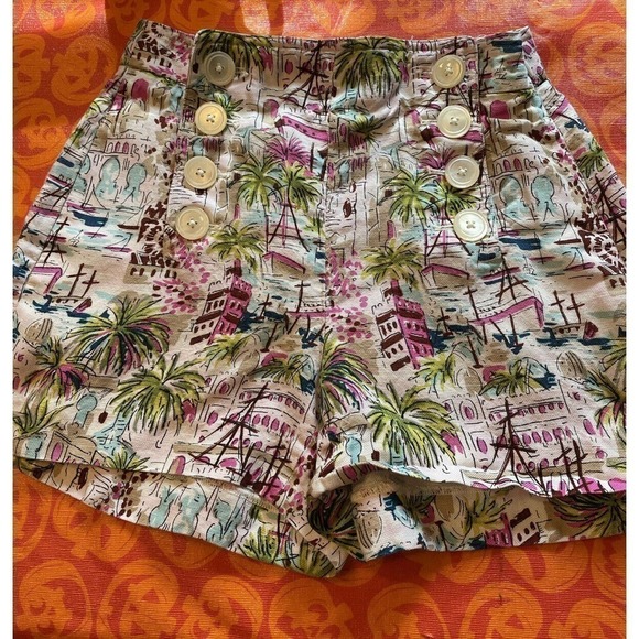 $80 J.Crew Sailor short in harbor print-G5218-Linen/TENCEL® lyocell-sz 00 - Picture 7 of 8
